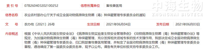 全國動(dòng)物病原微生物菌（毒）種保藏管理專(zhuān)家委員會(huì )章程